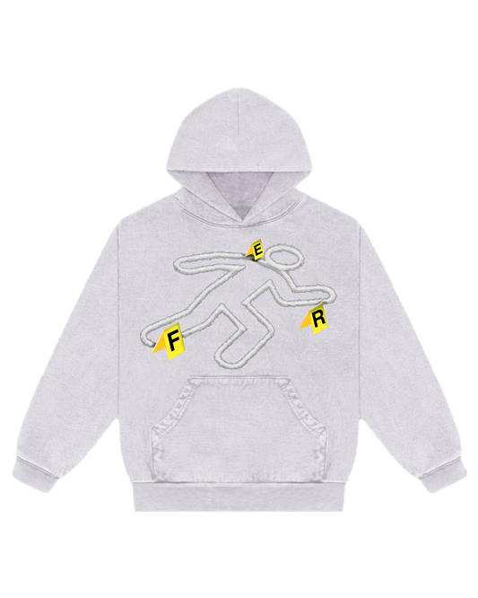 Crime Scene Hoodie Cool Grey